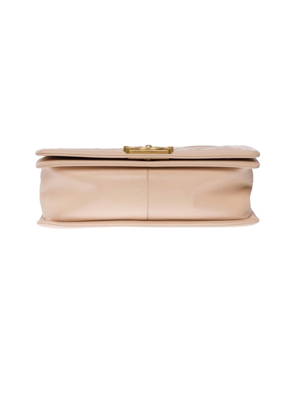 Chanel Limited Edition Beige Caviar Suede Calfskin Chevron Medium Boy Handbag - Picture 6 of 9
